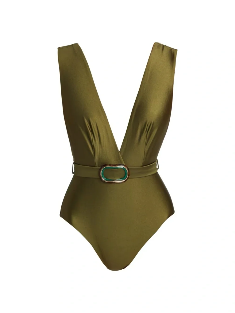 Zimmerman Junie Belted Plunge One-Piece Swimsuit